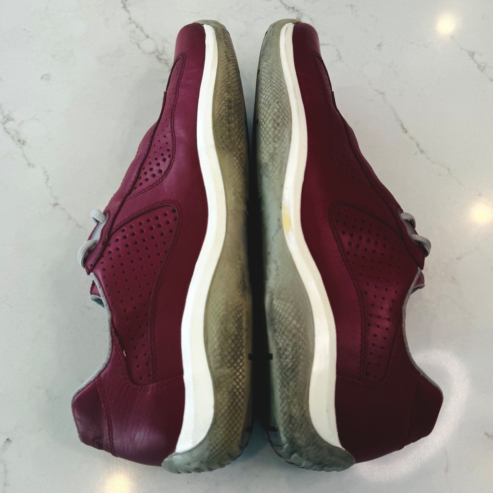 Prada Americas Cup Men 12 Red Leather Sneaker Low Top Trainers Athleisure Sporty - Picture 3 of 14